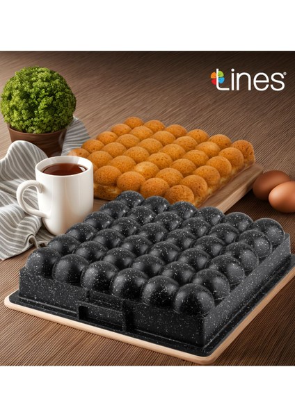 Siyah Granit Döküm Kare Kek Kalıbı, Dayanıklı ve Şık Pişirme Aksesuarı