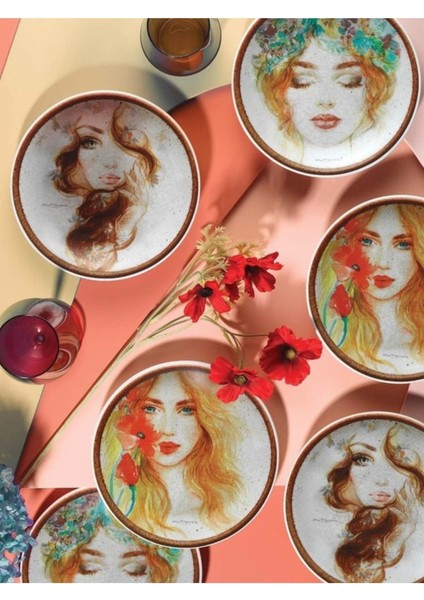 6'lı 21CM Beyaz Pasta Tabak Seti, Şık ve Kullanışlı, Davetlere Özel.