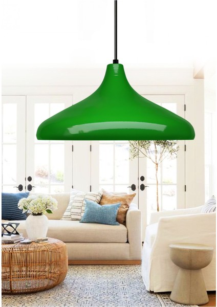 Büyük Boy Yeşil Endüstriyel Metal Sarkıt Işıklı Dekorasyon Parçası modelleri