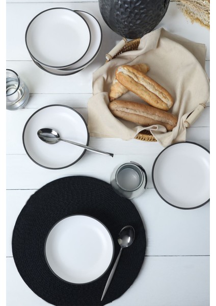 Beyaz 18 cm Yemek Tabağı Seti, Şık ve Kullanışlı, 6 Adet