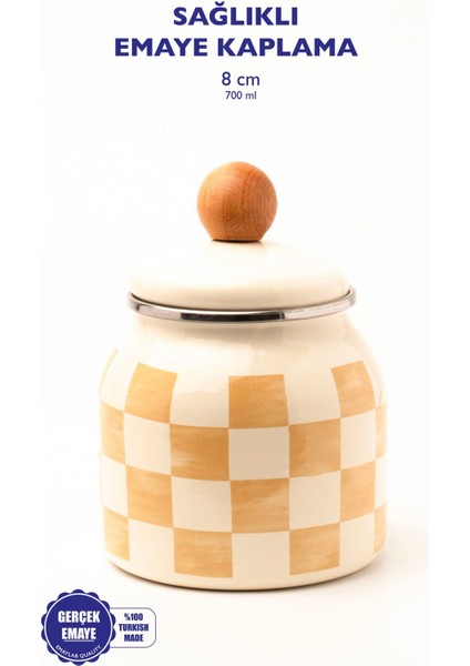 Şık Bej Emaye Baharat Kabı, Mutfağınıza Zarif Dokunuş Sağlar. fiyatları