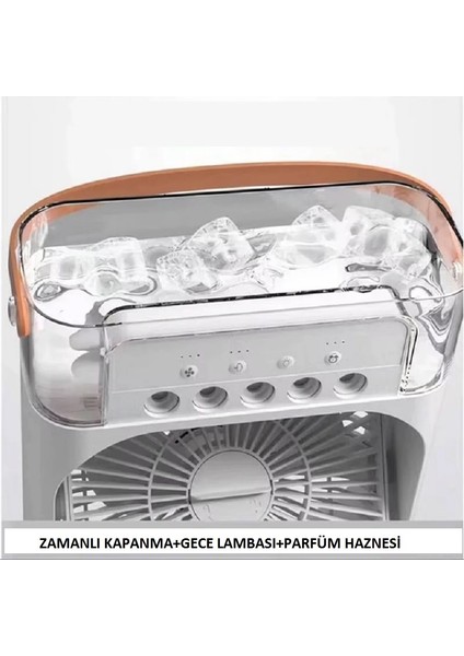 LS18 3 Kademeli Su Spreyli Parfüm Hazneli Masaüstü Vantilatör Fan Beyaz fırsatları