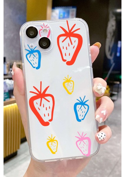 Iphone 13-Iphone 14 Uyumlu Desenli Lüx Şeffaf Silikon Kılıf MNL14