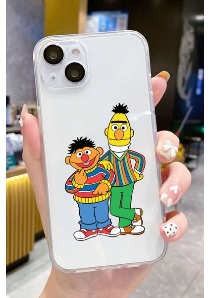 Iphone 13-Iphone 14 Uyumlu Desenli Lüx Şeffaf Silikon Kılıf MNL10