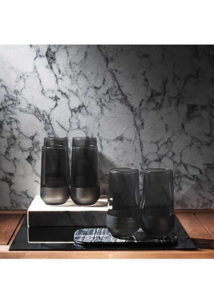 Matte Füme 6'lı 470 ml Bardak Seti, Şık ve Kullanışlı Tasarım