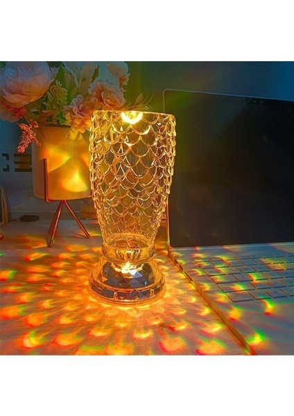 Şarjlı Kristal Vazo LED Masa Lambası, Dokunmatik, Romantik, Akrilik, Gece Işığı modelleri