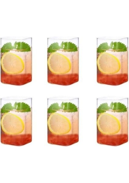 6 Adet Dikdörtgen Borosilikat Cam Bardak, 380 Ml, Isıya Dayanıklı, Beyaz indirimleri