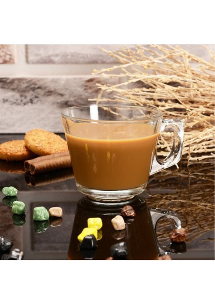 Turuncu 12 Parça Kulplu Cam Çay Seti, 6 Kişilik Fincanlar fırsatları