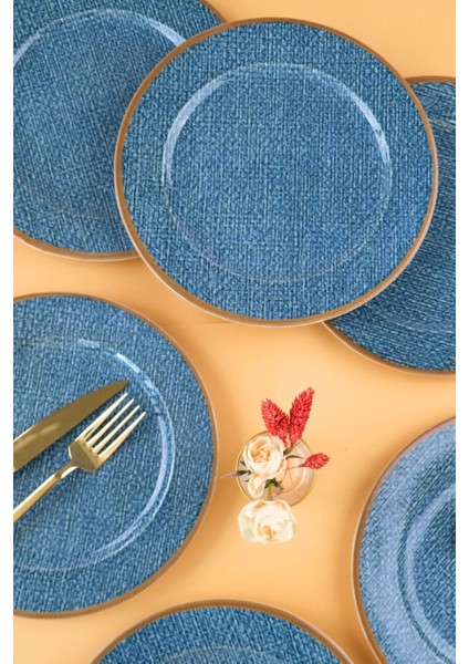 Turuncu 6'lı 24 cm Servis Tabağı Seti, Şık ve Kullanışlı Yemek Sunumu Için Ideal modelleri