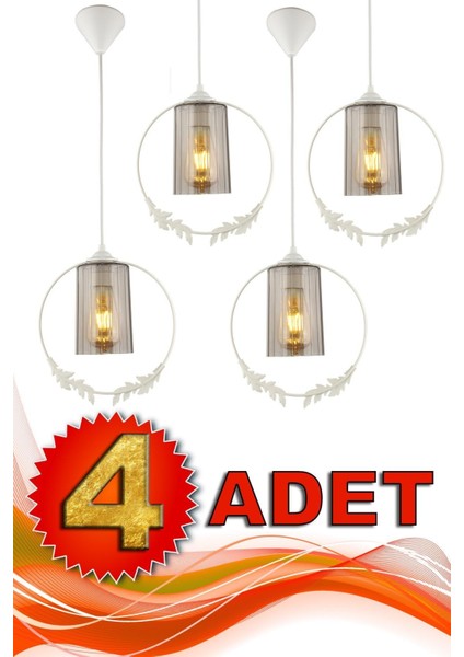 Beyaz ve Füme Renkli Akrilik Tekli Avize Seti, Şık ve Modern Aydınlatma Seçeneği