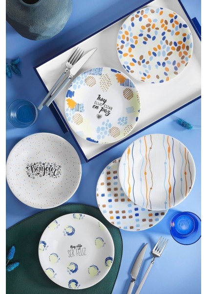 6'lı Renkli Pasta Seti, Şık ve Renkli Sunumlar Için Ideal Seçenek