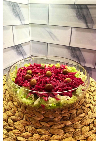 El Yapımı Cam Büyük Salata Kasesi, 24X6.5 Cm, Kırmızı, Şık ve Dayanıklı Sunum Çanağı fırsatları