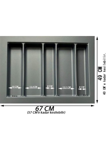 Gri Çekmece Içi Kepçelik 67X49 Cm, 60X40 Cm'e Kadar Kolay Kesim Sağlar