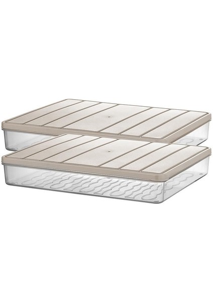 Ekru Saklama Kabı 2'li, 2,25 L, Pratik ve Şık Depolama Çözümü indirimleri