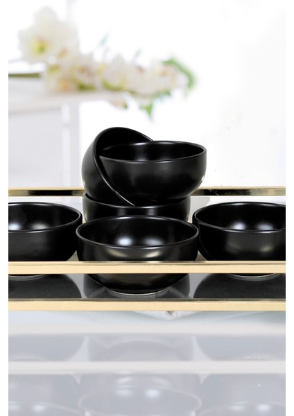 Mat Siyah Çorba Kasesi 12 cm 6'lı Set, Şık ve Kullanışlı Mutfak Gereci