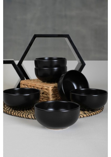 Mat Siyah Çorba Kasesi 12 cm 6'lı Set, Şık ve Kullanışlı Mutfak Gereci fiyatları