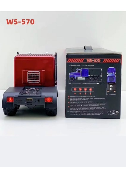 WS-570BT Tır Görünümlü Radyolu Bluetooth Hoparlör Mavi modelleri