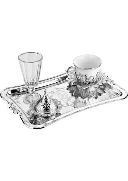 Şık Gümüş Renk Damat Sunum Seti, Zarif ve Modern Tasarım