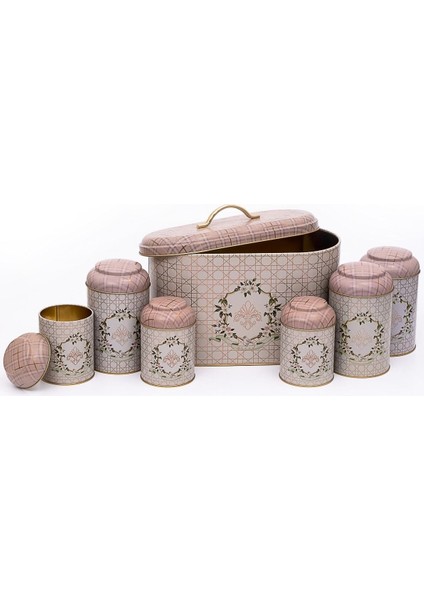 Pembe Oval Ekmek Kutusu Seti 7'li, Şık ve Kullanışlı Mutfak Gereçleri modelleri