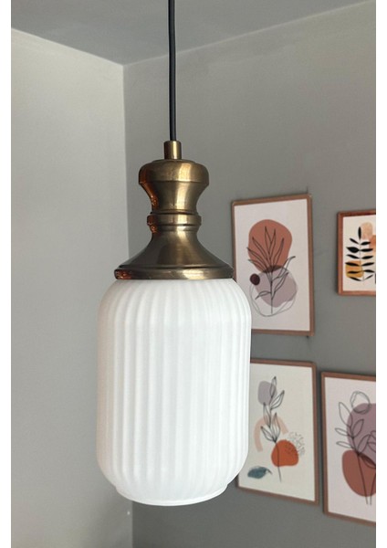 Beyaz Cam Tekli Sarkıt Avize, Retro Tarz, Restoran ve Salon Aydınlatması fiyatları