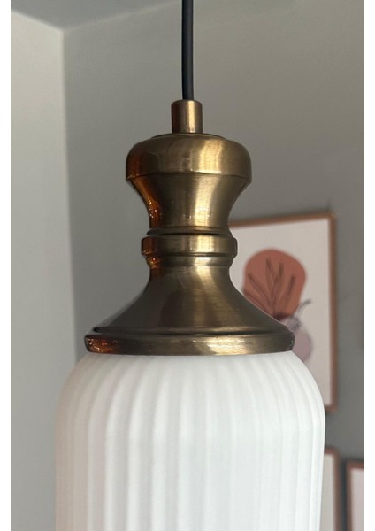 Beyaz Cam Tekli Sarkıt Avize, Retro Tarz, Restoran ve Salon Aydınlatması indirimleri