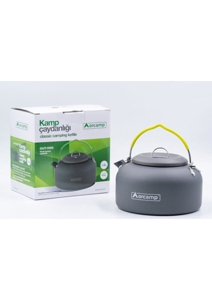 1.4 Litre Şık Kamp Çaydanlığı, Gri Renk, Dayanıklı ve Kullanışlı fiyatları