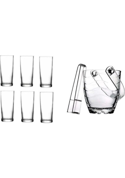 Beyaz 8'li Rakı Bardağı ve Buz Kovası Seti, Şık ve Kullanışlı Ev Dekoru. fiyatları