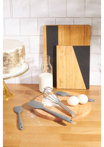 Gri Pastry 4 Parça Pasta Hazırlık Seti, Şık ve Kullanışlı Mutfak Gereci.