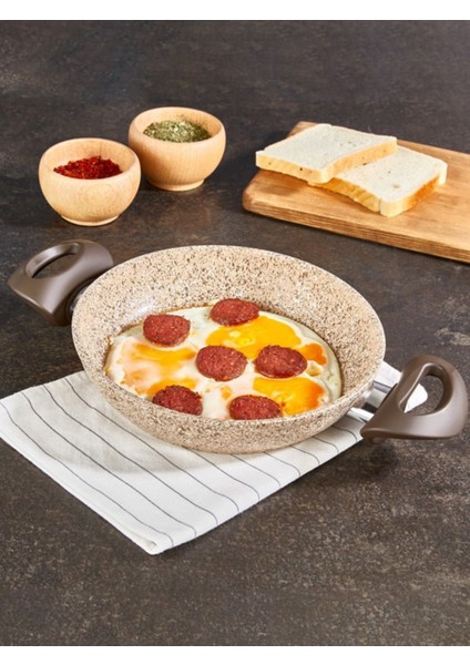 Kremalı Granıtec 20 cm Sahan ile Yemeklere Şıklık ve Lezzet Katın