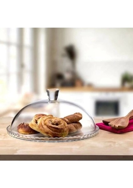 Beyaz Kapaklı Cam Fanus Kek Fanusu, Şık ve Kullanışlı Dekoratif Ürün fiyatları