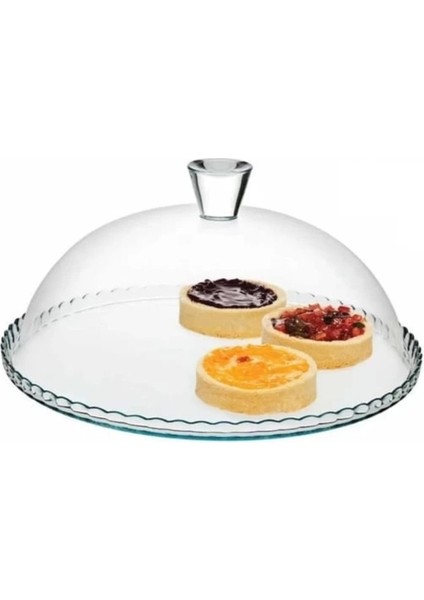 Beyaz Kapaklı Cam Fanus Kek Fanusu, Şık ve Kullanışlı Dekoratif Ürün modelleri