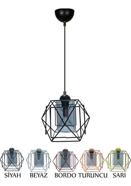 Şık Siyah Tekli Füme Camlı Modern Avize, Evinize Zarafet Katın