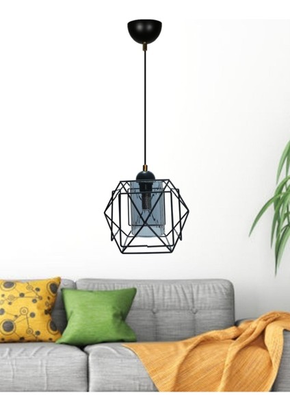 Şık Siyah Tekli Füme Camlı Modern Avize, Evinize Zarafet Katın fiyatları