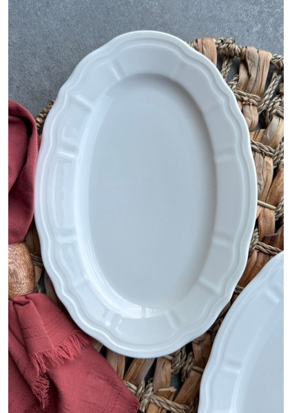 2'li 25 cm Bej Porselen Kayık Tabak Seti, Şık ve Kullanışlı Sunumlar Için fiyatları