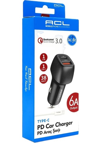 Ac-85 38W 3.0 Qc Pd Araç Şarj Başlığı fiyatları