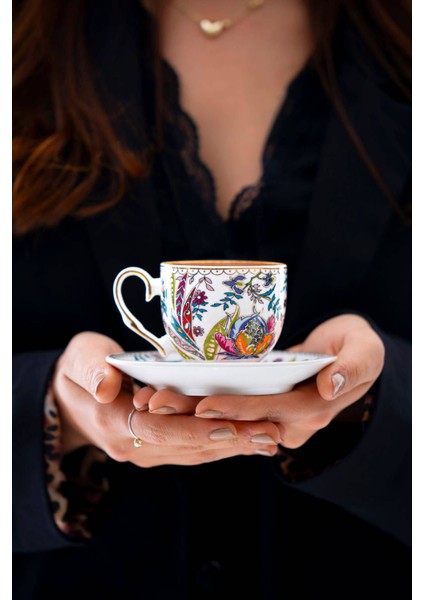 Çift Kişilik Renkli Kahve Fincanı Takımı, 90 Ml, Şık ve Kullanışlı Tasarım