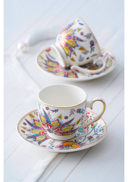 Çift Kişilik Renkli Kahve Fincanı Takımı, 90 Ml, Şık ve Kullanışlı Tasarım indirimleri