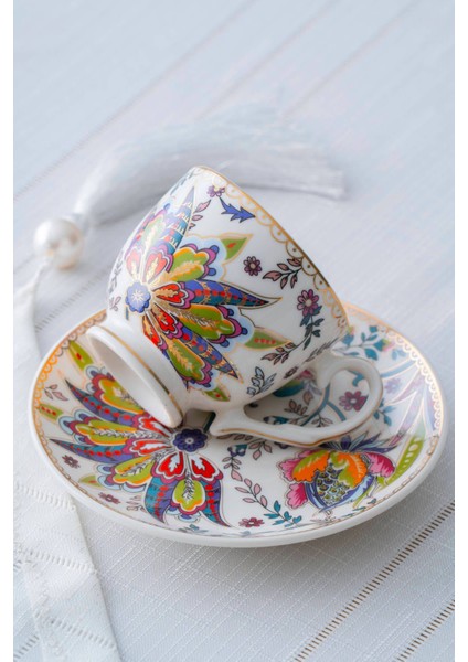 Çift Kişilik Renkli Kahve Fincanı Takımı, 90 Ml, Şık ve Kullanışlı Tasarım