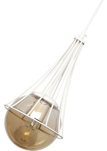 Şık Beyaz Bal Glop Camlı Tekli Avize, Modern ve Estetik Tasarım fırsatları