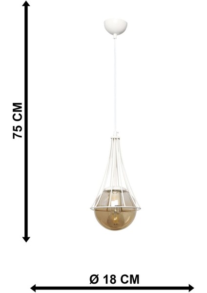 Şık Beyaz Bal Glop Camlı Tekli Avize, Modern ve Estetik Tasarım indirimleri