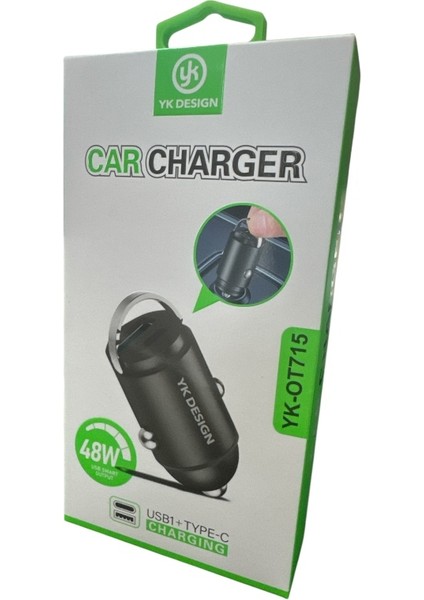 YK-OT715 Pd 48W Araç Gerçek Hızlı Şarj Başlığı