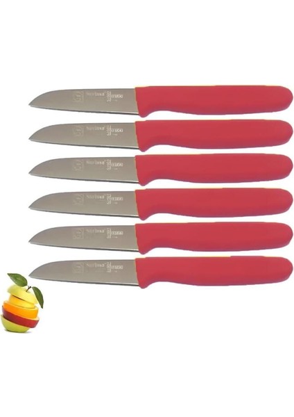 Kırmızı Meyve Bıçağı 6'lı Set, Pratik ve Şık Mutfak Aleti fiyatları