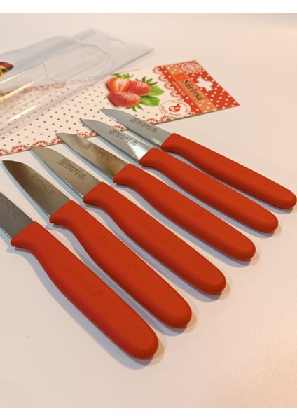 Kırmızı Meyve Bıçağı 6'lı Set, Pratik ve Şık Mutfak Aleti