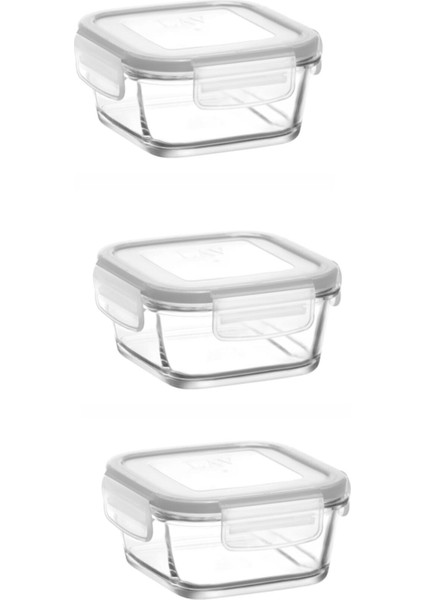 3'lü Beyaz Saklama Kabı Seti, 375 Ml, Pratik ve Şık Kullanım