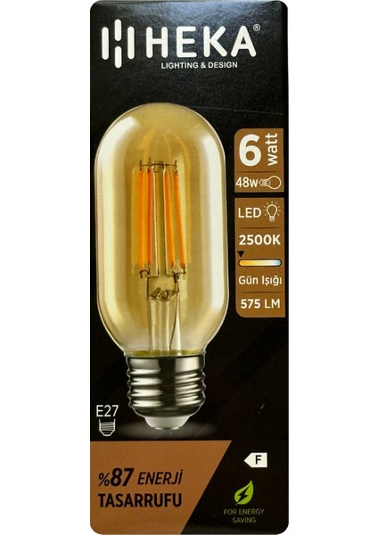(6 Adet) Heka 6W (48W) 2500K (Günışığı) E27 Duylu (Kalın Duy) Şeffaf LED Ampul fiyatları