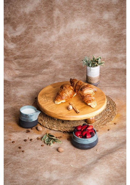 Ahşap Yuvarlak Pasta Servis Tabağı 29 Cm, Şık ve Dayanıklı, Kahverengi