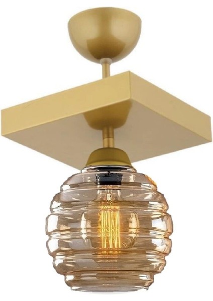 Modern Bal Camlı Tekli Kare Avize, Salon, Mutfak, Yatak Odası ve Hol Için Ideal.