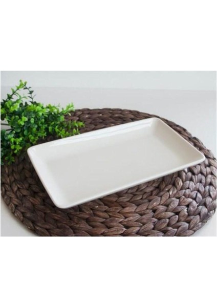 Beyaz 34X18CM Porselen Servis Kayık Tabak, Şık ve Kullanışlı Ev Dekoru Ürünü.