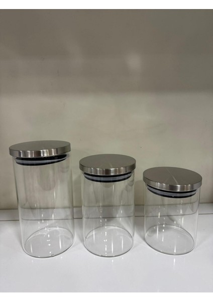 Turuncu 3'lü Cam Kavanoz Seti, Vakum Kapaklı, Şık ve Kullanışlı Tasarım fiyatları