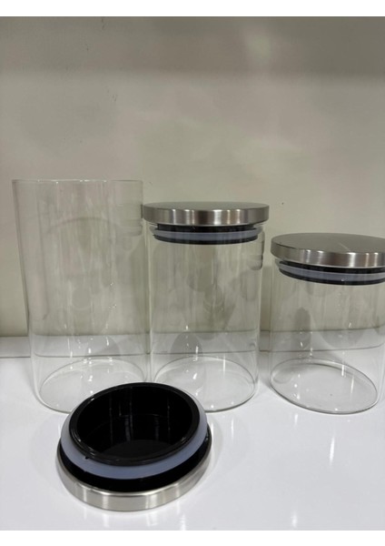 Turuncu 3'lü Cam Kavanoz Seti, Vakum Kapaklı, Şık ve Kullanışlı Tasarım modelleri